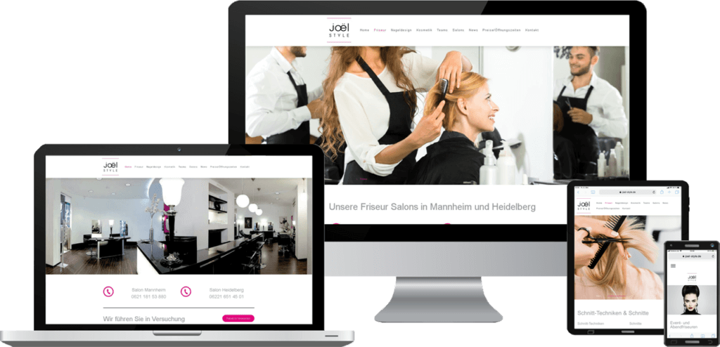 Responsive Webseite, Webdesign Friseur-Salon