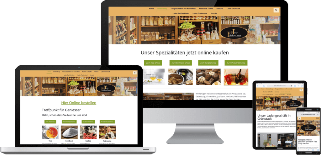 Responsive Website, Webdesign Tee Online-Shop